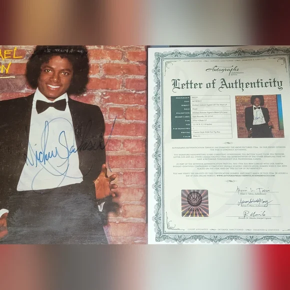 MICHAEL JACKSON AUTOGRAPHED VINYL - Picture 1 of 6